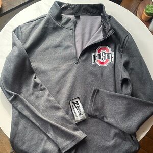 Zubaz Gray Ohio State Men's Quarter-Zip Sweatshirt